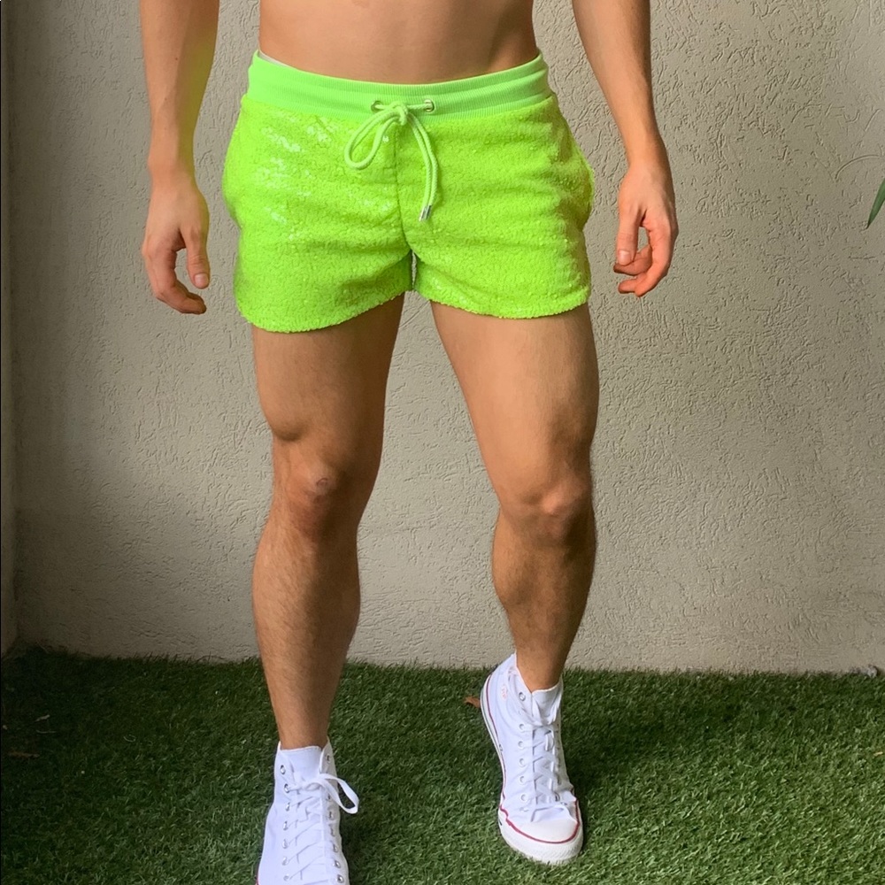 ASOS Neon Green Sequin festival Short